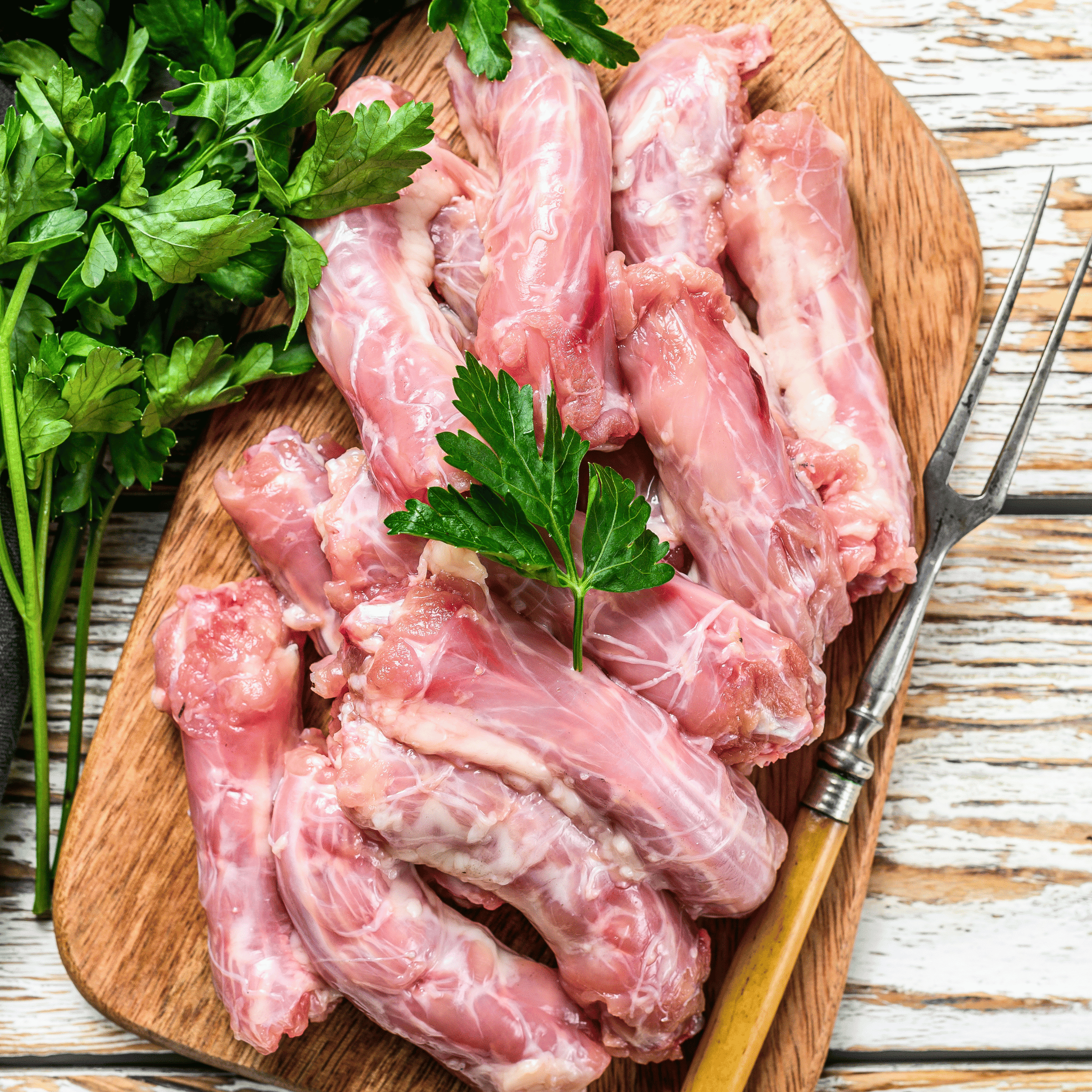Pasture raised chicken necks packaged from David’s Pasture