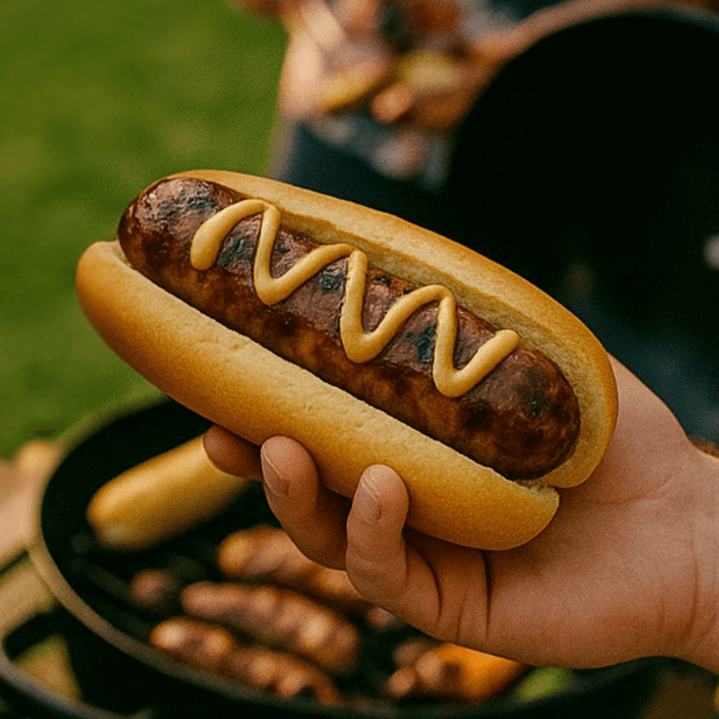Grilled Mozzarella bratwurst 