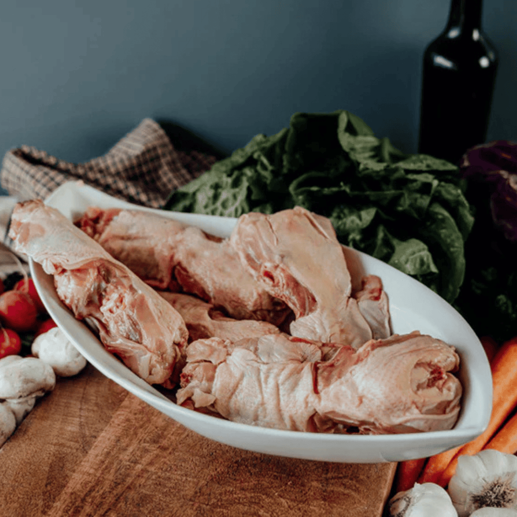 Pasture raised meaty chicken backs and bones packaged from David’s Pasture