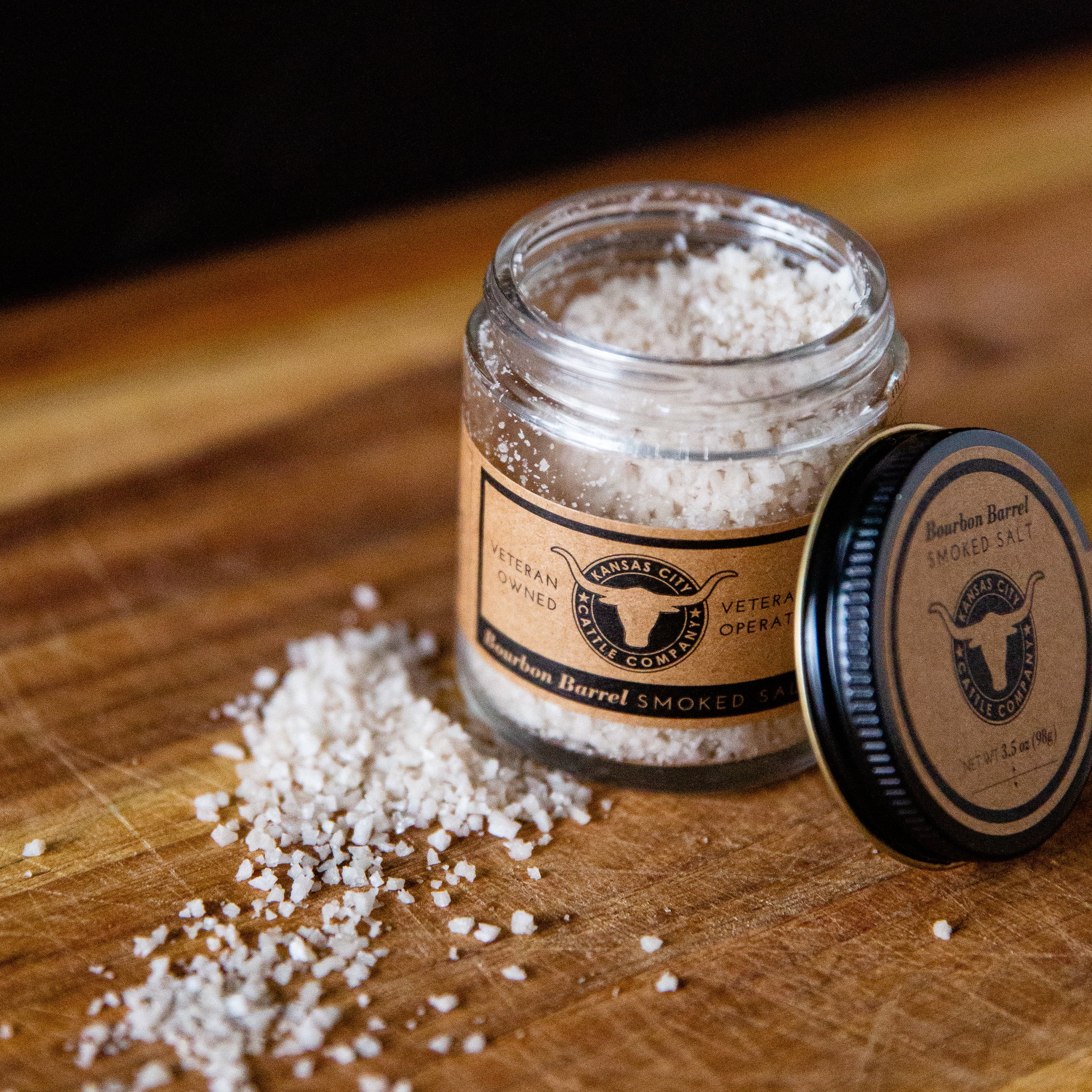 Bourbon Barrel Smoked Salt - KC Cattle Company